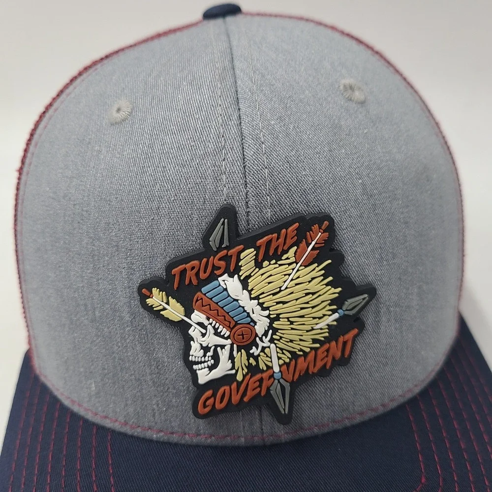 Shield Republic Hat Trust The Government Snapback Trucker Mesh Gray Blue Red Men